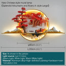 3d chinese pine landscape wall lamp living room warm backlit art