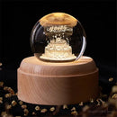 3d galaxy crystal ball night light bedroom wooden music box
