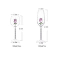 3d pink glass rose wine goblets dining room drinkware set