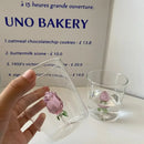 3d rose glass breakfast cup kitchen pink & green floral mug