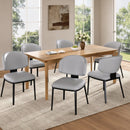 Modern PU Leather Upholstered Dining Chairs, Gray, Metal Legs, Set of 2