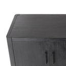 Mirod Farmhouse Style 4-Door Cabinet with Natural Finish, A Rustic Accent for Entryways or Small Spaces