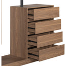 Wardrobe with 4 Drawers and 3 Shelves,Espresso