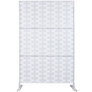 Outdoor & Indoor Privacy Screen Metal Privacy Screen 76' H×48' W, Freestanding Decorative Privacy Screen for Deck Balcony Patio, Privacy Fence Panels for Outside Lawn Garden PS112 WHITE