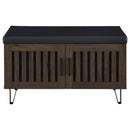 Brixton 2-door Padded Entryway Shoe Storage Bench Smoked Oak