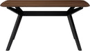 Arley Modern Dining Table For 4 Walnut Brown Solid Wood