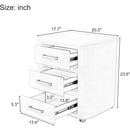 3 Pieces Bedroom Sets Full Size Velvet Upholstered Platform Bed Vertical Channel Tufted Headboard and Two Three-drawer Nightstands,Pink