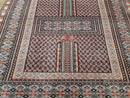 Vintage Turkoman Bokhara Rug 4x6, Four Seasons Pakistan Bukhara Turkmen Engsi Yamud Carpet, Fine Tribal Rug, Wool, Hand-Knotted, Brown, Nice