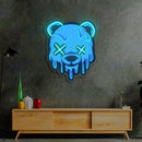 Neon Sign Bear Uv Print Neon , Bear wall art, Neon Sign