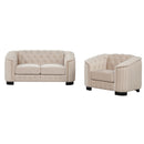 Modern Velvet Upholstered 3-Piece Sofa Set with Rubber Wood Legs in Beige