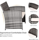 4 Piece Wicker Patio Conversation Set With Soft Cushions