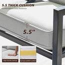4 Piece Outdoor Metal Patio Set With 5.5 Inch Cushions And Coffee Table