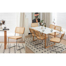 Dining Chairs Set of 2, Velvet Rattan Side Accent Chairs with Chrome Legs, Modern Mid Century Breuer Designed Chairs, Upholstered Dining Living Room Kitchen Chairs
