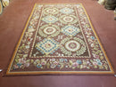 Aubusson Rug 6 x 9 Flat Weave Area Carpet European Design Flowers New Brown Rug Handmade Wool Hand-Knotted Aubusson Weave Medium Rug 6x9