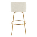 Toriano - Contemporary Fixed Height Barstool With Swivel And Round Footrest (Set of 2)