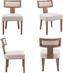 Mid Century Modern Armless Dining Chairs Beige Tone