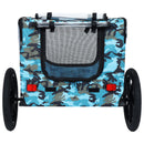 Outdoor Heavy Duty Collapsible Pet Bike Trailer with 16-Inch All-Terrain Wheels & Universal Hitch – Foldable Dog/Cargo Carrier Cart for Bicycles, blue, grey