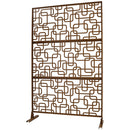 Outdoor & Indoor Privacy Screen Metal Privacy Screen 76' H×48' W, Freestanding Decorative Privacy Screen for Deck Balcony Patio, Privacy Fence Panels for Outside Lawn Garden PS114 BROWN