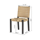 Farmhouse Modern Dining Chairs Set of 2-Solid Wood Rattan Backrest Walnut  Finish Indoor/Outdoor Versatility