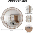 24 Inch Round Wood Bathroom Mirror Rustic Farmhouse Frame