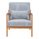 Mid-Century Modern Accent Chair, Arm Chair Living Room Chairs with Pillow Upholstered Reading Chair with Solid Wood Frame &  Living Room Bedroom Balcony (Antique Dark Grey)