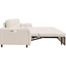 66.2" Queen Pull Out Sofa Bed, Hydraulic System Convertible Sleeper Sofa with Storage and 2 Soft Pillows, Tufted Button Upholstered Couch,Multi-Functional Velvet Loveseat Bed,Beige