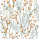 Orange Wildflowers Wallpaper