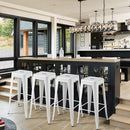 30 Inch Stacking Metal Bar Stool Indoor Outdoor Use
