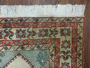 4' X 7' Vintage Handmade Knotted Rug India Caucasian Wool Soft Green Organic