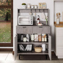 Grey Sideboard Cabinet With 2 Drawers For Dining Room