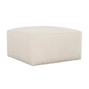 Upholstered Square Ottoman,Beige,Corduroy