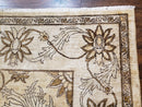 Oversized Peshawar Chobi Oushak Area Rug 11.6 x 12.5, Wool Hand-Knotted Light Gold & Ivory Decorative Pakistani Floral Carpet, 11x12 - 12x13