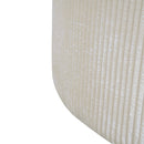 Upholstered Round Ottoman,Beige,Corduroy