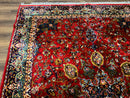 Red Persian Rug 6x9, Medallion Carpet, Ardebil Design, Vintage Belgium Power Loomed Carpet
