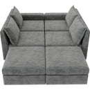 115x58" Chenille Modular Sectional Sofa,U Shaped Reversible Couch,Free Combination,6 Seat Sleeper Sofa Bed with Ottoman,Convertible Oversized Indoor Furniture for Living Room,Gray