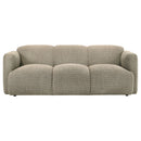 Dorset 3-piece Upholstered Round Track Arm Sofa Set Brown