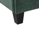 Upholstered Sectional Sofa with Movable Ottoman and Storage in Green Chenille, 83 Inch