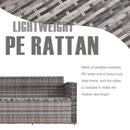 Walker Edison - Outdoor Patio Furniture Set,7 Pieces Outdoor Sectional Conversation Sofa with Dining Table,Chairs and Ottomans,All Weather PE Rattan and Steel Frame,With Backrest and Removable Cushions(Grey+Beige)