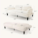 Beige Seventy Nine Inches Futon Sofa Bed Convertible
