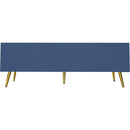 Modern Shoe Storage Bench with Hidden Storage and Upholstered Cushions for Bedside, Living Room and Entryway (Navy)