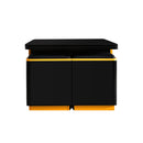 [Video Provided] U-Can Lift-Top Coffee Table with 4 Storage Stools, Modern Space Saving Center Table with Foldable Top, Multi-Functional Adjustable Coffee Table for Living Room