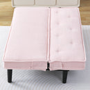 Modern corduroy sofa bed, black/beige/pink, 66 inches