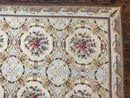 Chinese Needlepoint Rug 8x11, Handmade Wool Needlepoint Carpet, Vintage, Sky Blue