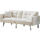 Adjustable Loveseat Sofa Bed With Split Back And Metal Legs