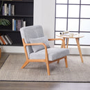 Mid-Century Modern Accent Chair, Arm Chair Living Room Chairs with Pillow Upholstered Reading Chair with Solid Wood Frame &  Living Room Bedroom Balcony (Antique Dark Grey)
