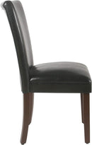 Parsons Dining Chair Black Faux Leather Modern Style