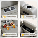 Power Recliner Sofa With Adjustable Headrest USB Charging
