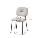 Modern Dining Chairs Set of 2, White Upholstered Accent Chairs with Metal Legs – Space-Saving Contemporary Kitchen & Dining Room Seating