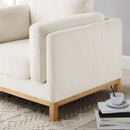 Beige 41.34 Inches Boucle Upholstered Accent Chair