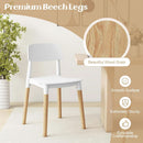 White Wooden Dining Chairs Set of 4 With Ergonomic Backrest